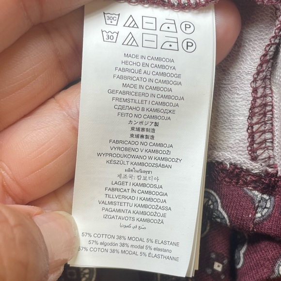 Michael by Michael Kors Burgundy Geometric Print V-Neck Long Sleeve Top sz 4X - Picture 10 of 10